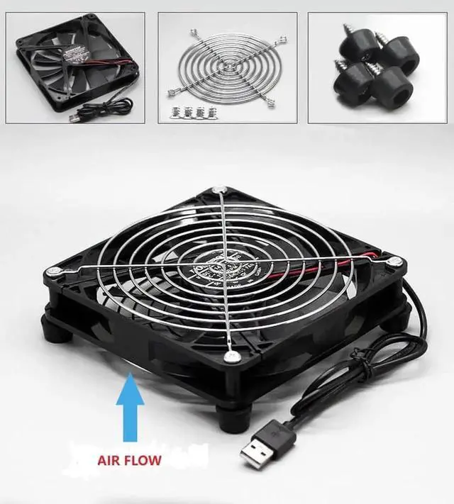 Alt view image 4 of 4 - AC66U B1 USB Router Heat Dissipation 14CM 5V Silent Desktop Fan Double Ball Bearing