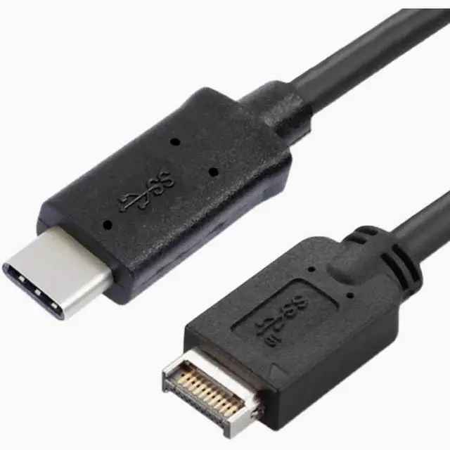 Alt view image 3 of 3 - Desktop motherboard cable USB TYPE-C female TYPE E 20P male to mobile hard disk cable Grey 0.5m