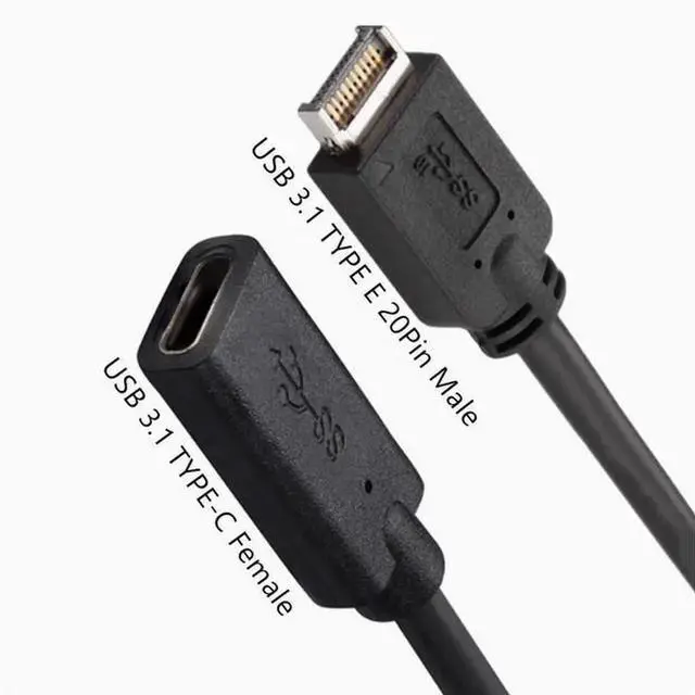 Alt view image 2 of 3 - Desktop motherboard cable USB TYPE-C female TYPE E 20P male to mobile hard disk cable Grey 0.3 m