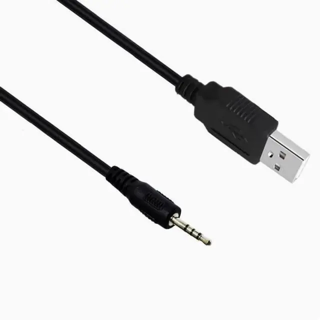 Alt view image 2 of 5 - Bluetooth headphone charging cable USB to 2.5MM male MP3/MP4 download/charging/audio conversion data cable 1m