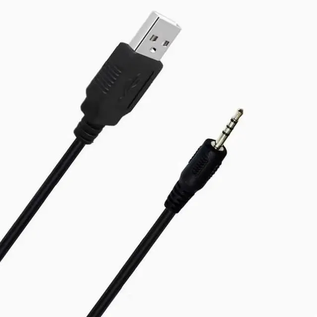 Alt view image 5 of 5 - Bluetooth headphone charging cable USB to 2.5MM male MP3/MP4 download/charging/audio conversion data cable 1m