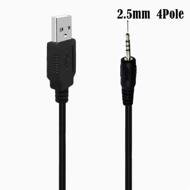 Alt view image 3 of 5 - Bluetooth headphone charging cable USB to 2.5MM male MP3/MP4 download/charging/audio conversion data cable 1m