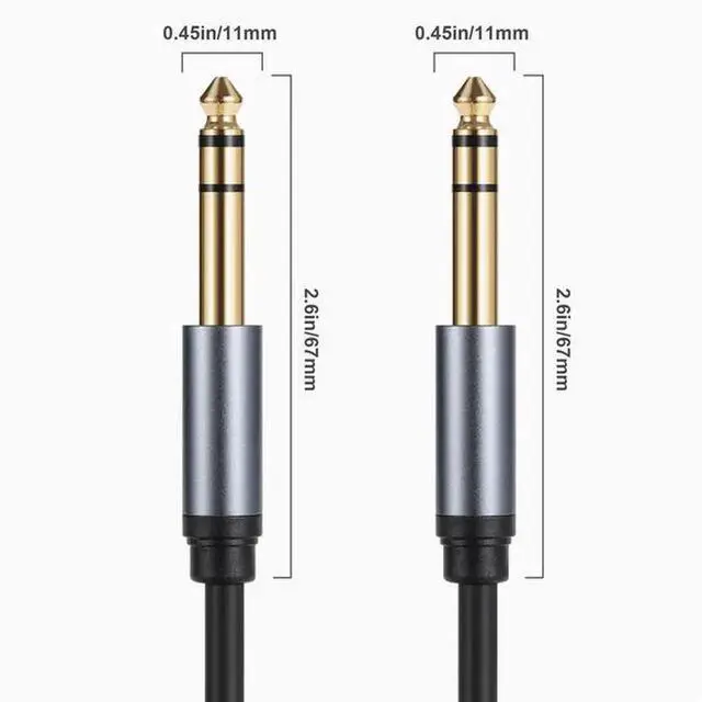 Alt view image 2 of 4 - 6.35 male to male three core dual channel stereo noise cancellation mono electric box sound mixer Guitar 6.5mm audio cable 1.8 m