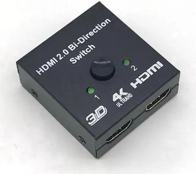 Alt view image 7 of 7 - 4K HDMI 4K 2 Ports Bi-Direction Switch, 2 x 1 / 1 x 2 Hub-HDCP Passthrough, Supports Ultra HD 4K, 3D, 1080P, 1080i, 720p, No power Source need - Black