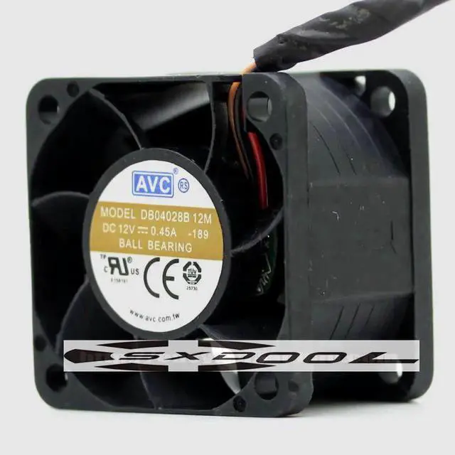 Alt view image 3 of 4 - NEW AVC 4028 DB04028B12M-189 12V 0.45A 4cm three-wire server chassis fan