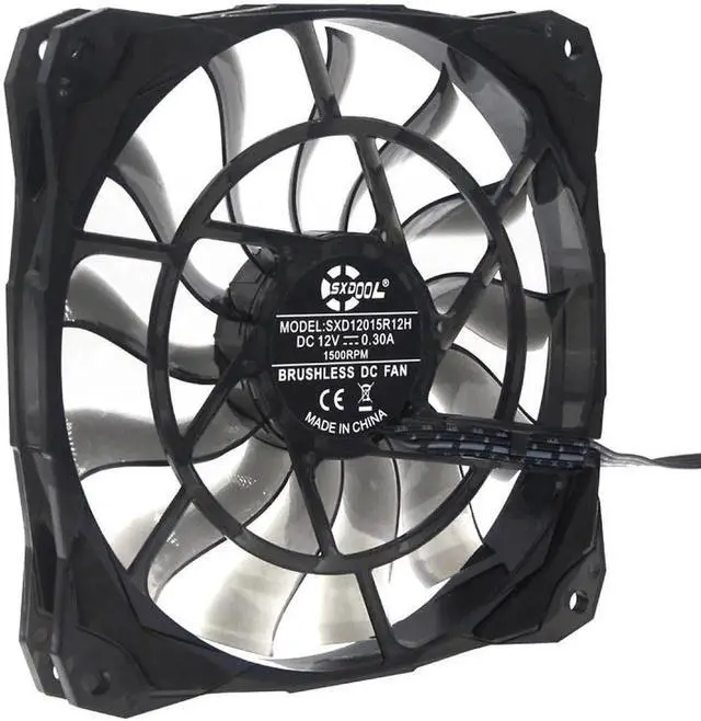 Alt view image 5 of 6 - 12015 Slim 15mm Thickness, Best for Small Case 120mm PWM Controlled Fan With De-vibration Rubber 12cm SXD12015R12H 120*15mm