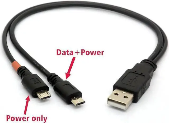 Alt view image 3 of 5 - Micro USB Cable Y Splitter USB 2.0 A to Dual Micro B Power Enhancer Hub Adapter 1 Male to 2 Male Android Extension Code Syncing and Charging Two Devices Simultaneously