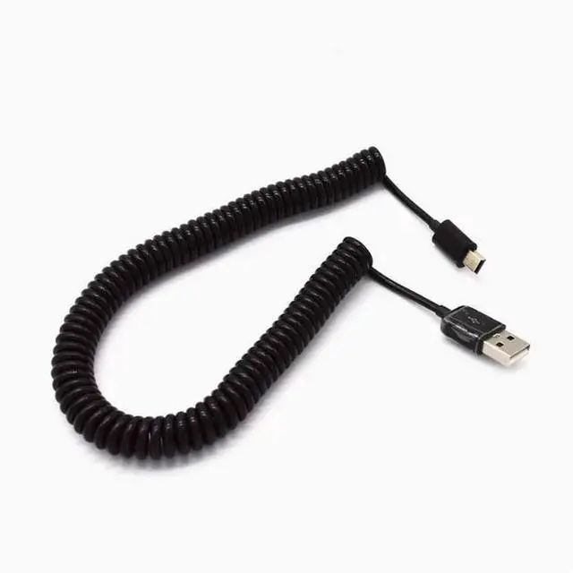 Alt view image 4 of 4 - Mini 5P retractable spring cable USB2.0 Hard disk Digital camera Phone data cable T-port AM-Mini 5P 3m