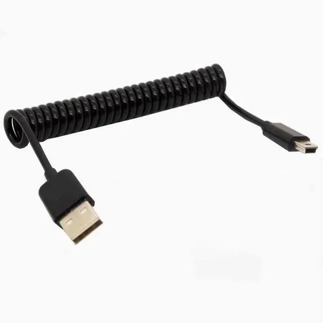 Alt view image 3 of 4 - Mini 5P retractable spring cable USB2.0 Hard disk Digital camera Phone data cable T-port AM-Mini 5P 3m