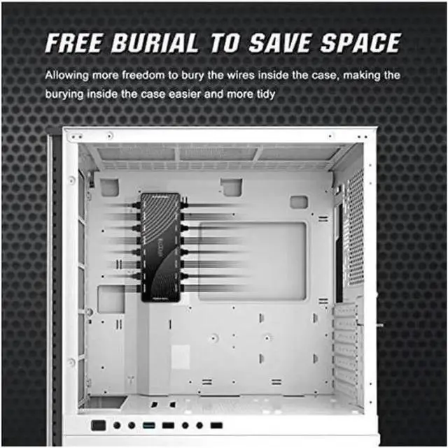 Alt view image 3 of 5 - PWM Fan Hub, Addressable 5V 3Pin ARGB & 12V 4Pin PWM 2-in-1 RGB Case Fan Hub with Hidden Magnetic Base and SATA Power 16 Port, Support 8 Computer CPU Fans Splitter