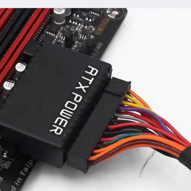 Alt view image 3 of 4 - 24PIN computer motherboard power supply cable steering head 24-pin right Angle connector cable 5V ARGB synchronous light bend White