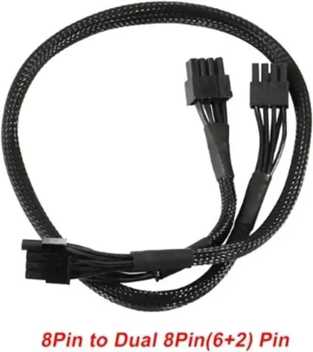 Main image of PCIe 8Pin to Dual 8Pin(6+2Pin) GPU Cable Sleeved 60+20CM 18AWG For Seasonic PRIME All Series PSU GX/PX/TX/Snow Silent/Gold/Ultra Gold/Platinum/Ultra Platinum/Ultra Titanium
