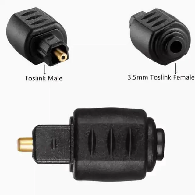 Alt view image 3 of 5 - Fiber converter toslink Fiber Converter adapter mini 3.5 to toslink male