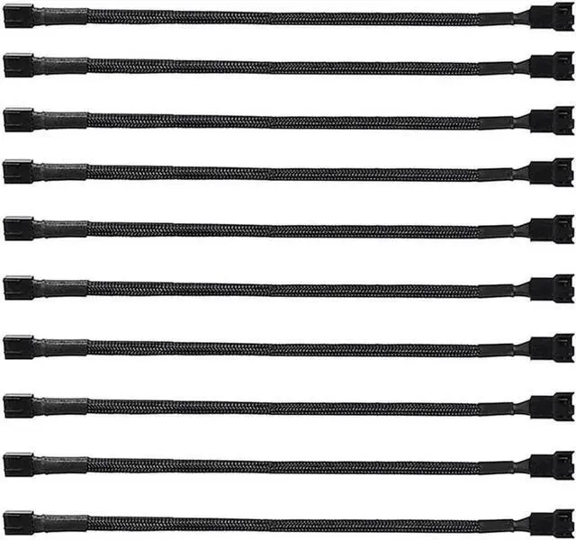 Main image of 10Pack 4-Pin Case Male to Female PWM Fan Splitter Cable 10.6inch Sleeved Braided Adapter Computer PC Fan Power Extension Cable Converter for Computer ATX Case Compatible 3-Pin/4-Pin Cooling Fan Cable