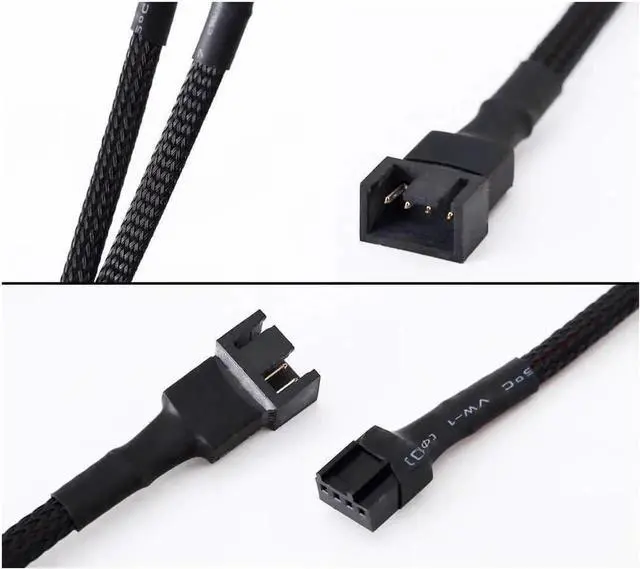 Alt view image 2 of 3 - 10Pack 4-Pin Case Male to Female PWM Fan Splitter Cable 10.6inch Sleeved Braided Adapter Computer PC Fan Power Extension Cable Converter for Computer ATX Case Compatible 3-Pin/4-Pin Cooling Fan Cable