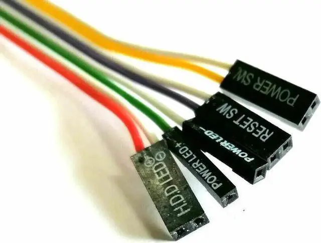 Alt view image 5 of 5 - 65cm PC Case Motherboard 2x ATX Power Switch Reset Button ON/OFF Cable w/ 2x LED(5pack)