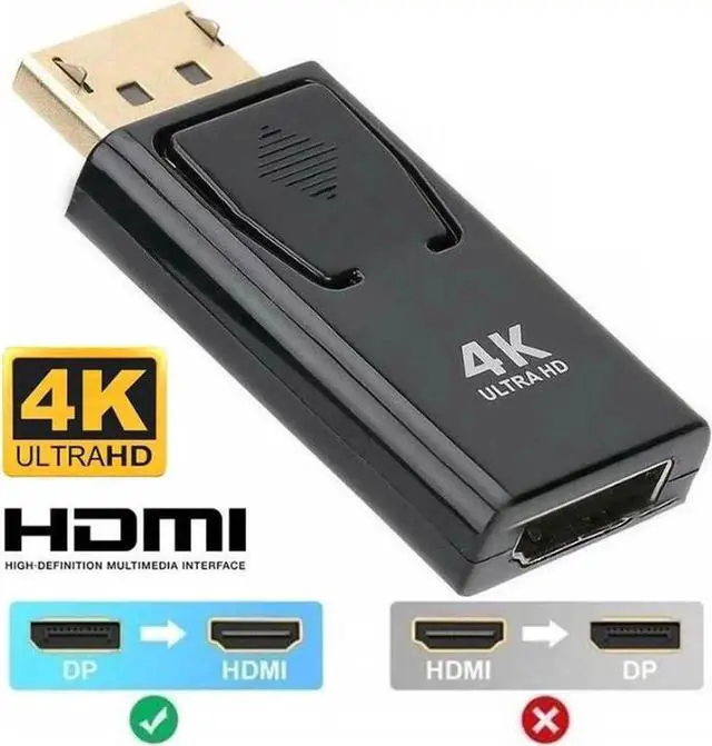 Alt view image 6 of 7 - 4K DP to HDMI Adapter, HDMI Video Converter Displayport to HDMI Cable Male to Female Support 4k 3D 1080P Gold Plated Display Port Monitor to HDMI Cable Compatible for Desktop Laptop, 1-Pack
