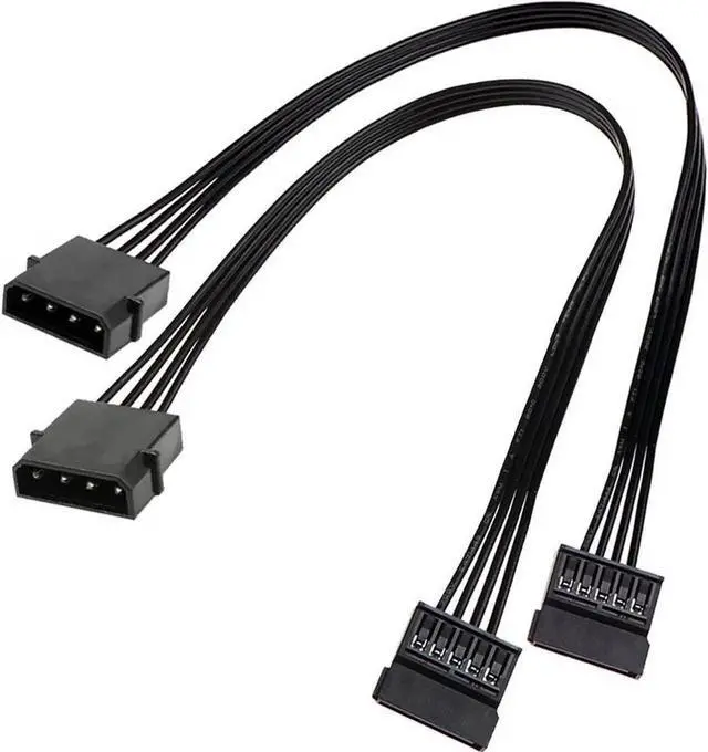 Alt view image 2 of 4 - Molex IDE 4 Pin Male to 15 Pin Female SATA Power Converter Adapter Cable Hard Drive HDD SSD Power Extension Cable 24 inches (2 Pack)