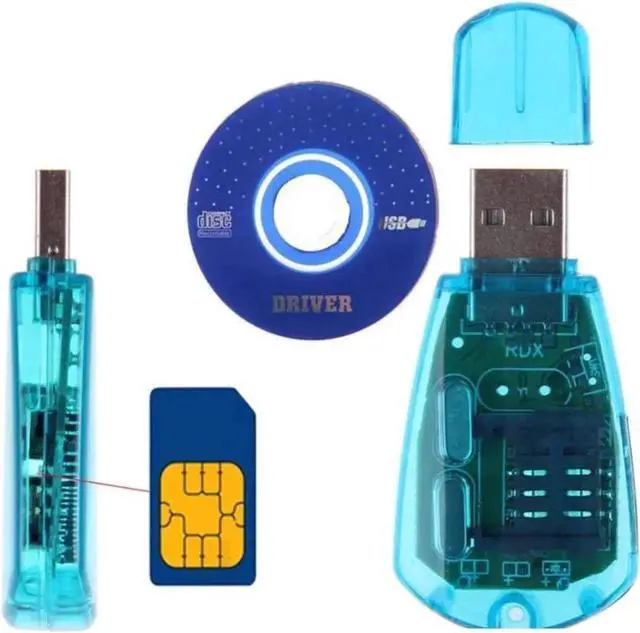 Alt view image 2 of 5 - Phone USB Mini Sim Card Reader Writer Copy Cloner Back Up Kit GSM CDMA WCDMA SMS Adapter Converter Cellphones With Disk