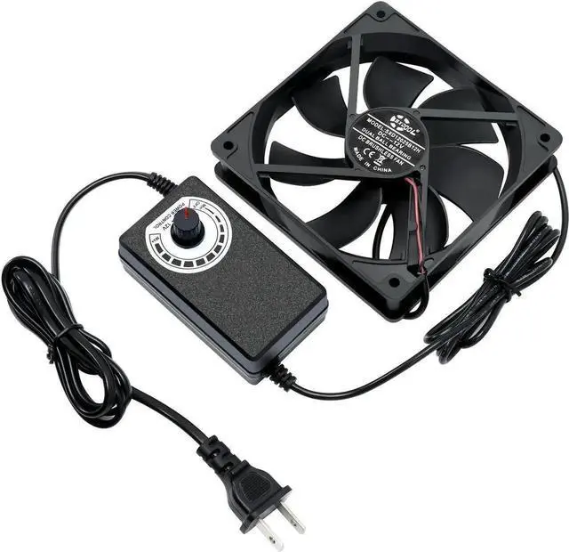 Main image of NEW 120mm High Speed Cooling Fan 120X120X25mm AC 110V 220V to 3V - 12V 2A with Speed Controller ,for Router Grow Tent Home Plant SXDOOL SXD12025B12H Daul Ball Bearing