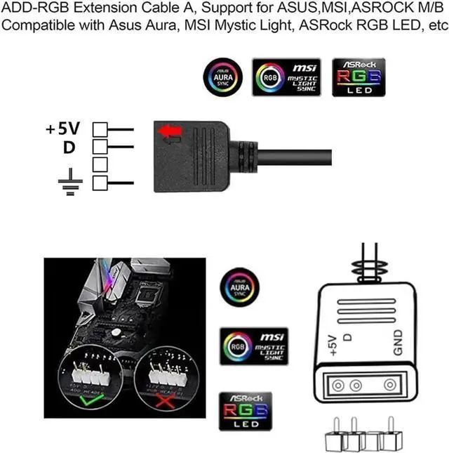 Alt view image 2 of 7 - ARGB Splitter Cable, 5V 3 Pin Addressable RGB Splitter Cable with SM 3 Pin Male Connector for Computer Chassis, 1 to Dual ARGB Cable, 11.8 Inches, 2 Pack (1 to 2 ARGB Spliter Cable (Male))
