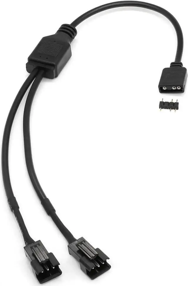 Alt view image 7 of 7 - ARGB Splitter Cable, 5V 3 Pin Addressable RGB Splitter Cable with SM 3 Pin Male Connector for Computer Chassis, 1 to Dual ARGB Cable, 11.8 Inches, 2 Pack (1 to 2 ARGB Spliter Cable (Male))