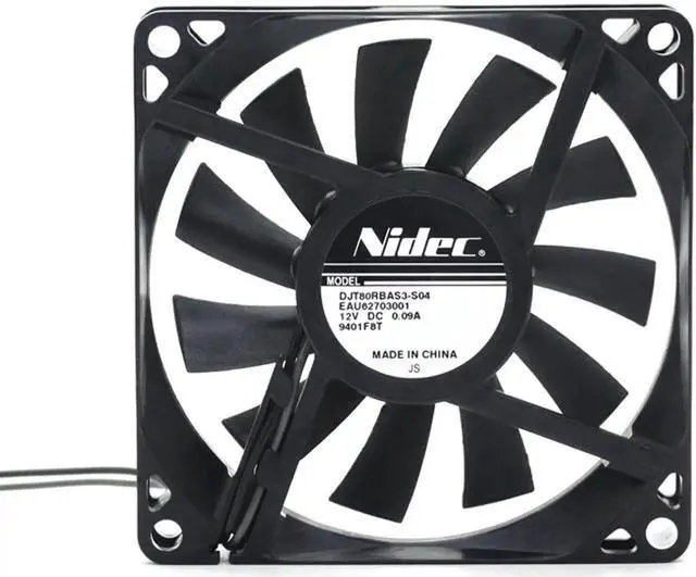 Alt view image 4 of 5 - 80mm Slim Mute Silent Cooling Fan 8cm,for Nidec 8015 80X80X15mm DC 12V 0.09A DJT80RBAS3-S04 2400RPM
