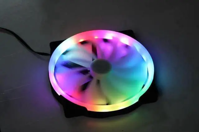 Alt view image 5 of 7 - 20CM color aperture race-changing fan chassis cooling 200mm x 30mm 20030 large fan LED color-changing horse-changing color aperture for King Kong AW309 Tt V cube