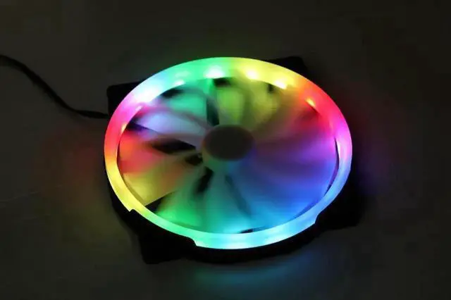Alt view image 4 of 7 - 20CM color aperture race-changing fan chassis cooling 200mm x 30mm 20030 large fan LED color-changing horse-changing color aperture for King Kong AW309 Tt V cube