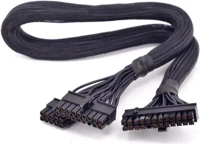 Main image of 24Pin ATX Power Supply Cable 18+10Pin to 20+4 Pin Sleeved for Seasonic M12II EVO 850 750 620 520 W PSU Modular