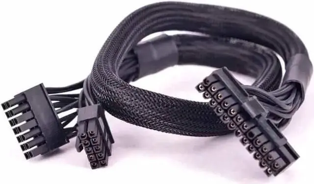 Main image of 14pin +10pin to 24Pin ATX Power Supply Cable 20+4Pin with Sleevefor Corsair AXi Series AX1500i AX1200i AX860i AX760i Modular
