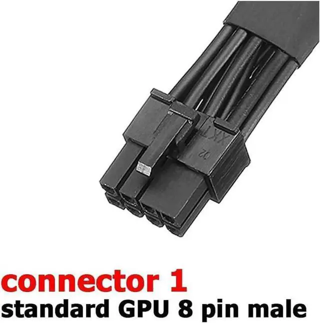 Alt view image 2 of 3 - Dual 6 Pin Female to 8 Pin Male GPU Power Adapter Cable Braided Sleeved 9 inches