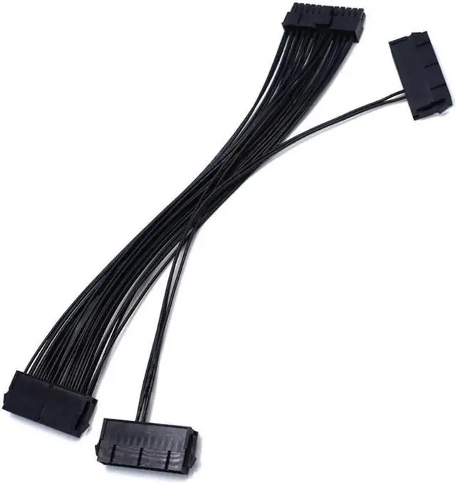 Alt view image 3 of 6 - 24Pin Dual PSU Power Extension Cable PC Three Power Supply Synchronization Cable Connector 12.6 Inches / 32cm