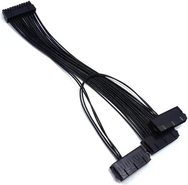 Main image of 24Pin Dual PSU Power Extension Cable PC Three Power Supply Synchronization Cable Connector 12.6 Inches / 32cm
