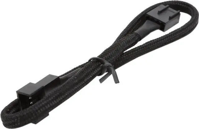 Alt view image 3 of 3 - Silverstone All Black Sleeved PWM Fan Power Extension Cable (CPF03)