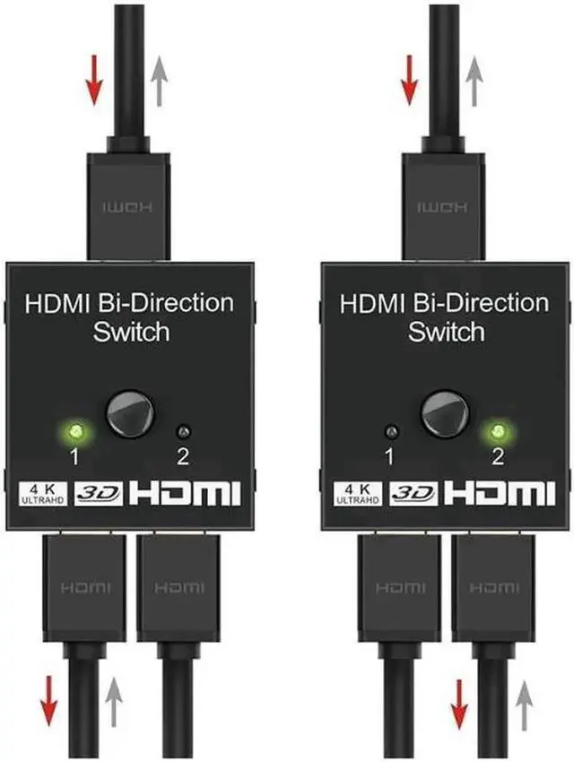 Alt view image 5 of 6 - HDMI Bi-Direction Switch 4K 1x2/2x1 HDMI-compatible Switcher 2 in1 Out for PS4/3 TV Box Switcher Adapter