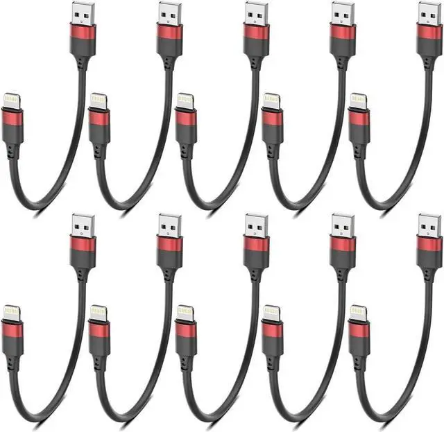Main image of 6 inch Short iPhone Charging Cable Bulk 10Pack, Multipack Short USB to Lightning Cable for Fast Charging Stations [MFi Certified] 0.5ft iPhone Charger Cord for iPhone 14 13 12 11 Pro Max 8 iPod