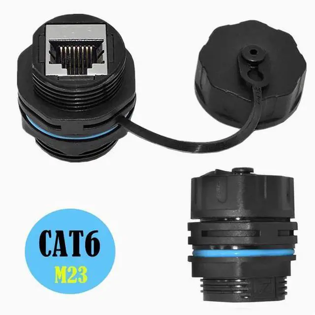 Main image of IP68 Waterproof and dustproof CAT6 Gigabit shielded RJ45 network connector Waterproof network dual connector