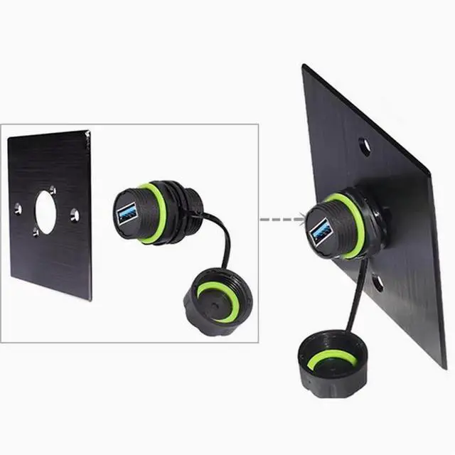 Alt view image 2 of 2 - IP68 Waterproof and dustproof CAT6 Gigabit shielded RJ45 network connector Waterproof network dual connector