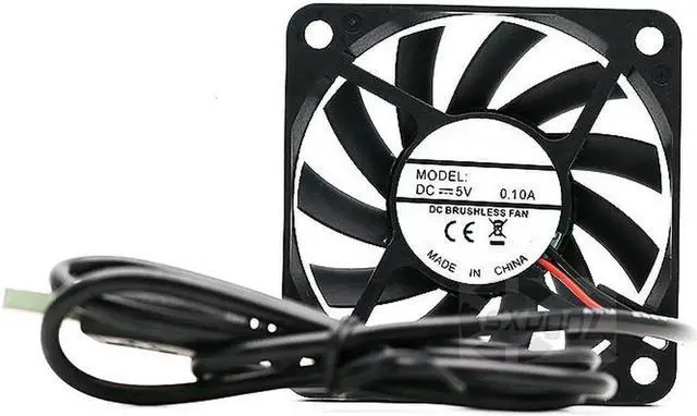 Alt view image 4 of 5 - 5V ultra-quiet 6CM ultra-thin USB interface, router, power cat, light cat, cooling fan 6010 0.10A 16CFM double ball Backpacking, camping tents to ventilate heat, carry a lightweight fan with you