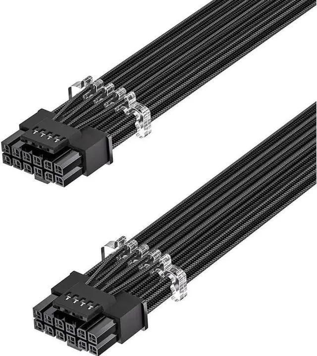 Main image of PCI-e 5.0 GPU Power Cable - 70cm 16pin (12+4) 12VHPWR Male to Male Sleeved Cable with Combs, 600W PCIe 5 Power Cable for Geforce RTX 3090Ti 4070 Ti 4080 4090 to ATX 3.0 Modular Power Supply