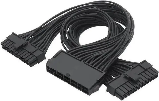 Main image of Dual PSU Power Supply 24 pin ATX Motherboard Splitter Cable ATX Motherboard Extension Cable PSU Female to Male Y Adapter Cable