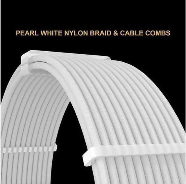Alt view image 3 of 6 - White PSU Extension Cable Kit,Custom Sleeved Power Supply Cable Mod for PC Build 18AWG 24Pin ATX /8 (4+4) Pin EPS CPU Cable /8 (6+2) Pin PCI-E GPU PSU Cables 6PCS with Cable Comes