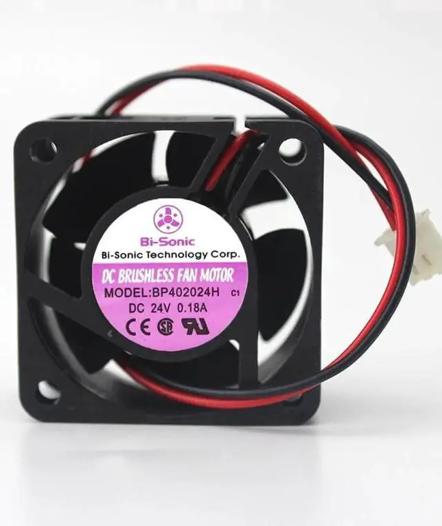 Alt view image 2 of 2 - Bi-Sonic BP402024H-03 4CM 4020 DC24V 0.18A Double Ball Fan