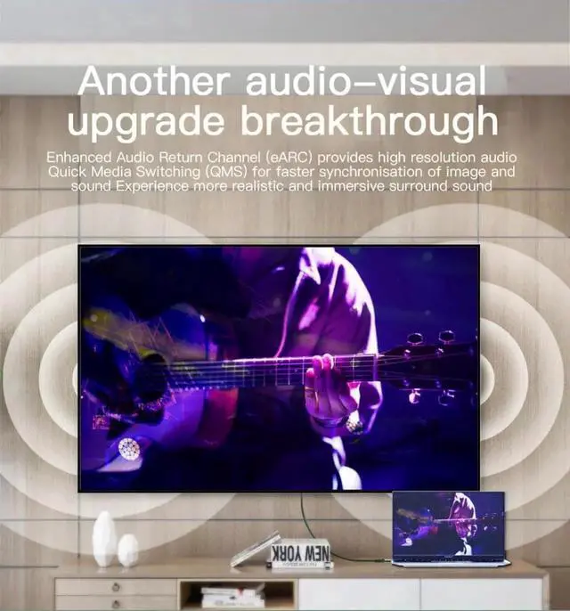 Alt view image 7 of 7 - 2-Pack 3.3FT 8k 60Hz/ HDMI HD Cable, Version 2.1 48Gbps 4K 120Hz For PS3/4/5 TV PC Monitor Connecting Cable HDMI Cable HD Data Cable 3.3 ft.