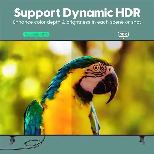 Alt view image 7 of 7 - [3.3FT 2-Pack] 8K HDMI 2.1 Cable, 48Gbps Certified High Speed HDMI Cord (8K@60Hz, 4K@120Hz) HDCP 2.2&2.3, DTS:X, eARC,HDR10, Dynamic HDR, Compatible with Laptop Monitor UHD TV PS5 PS4 Dolby -Green