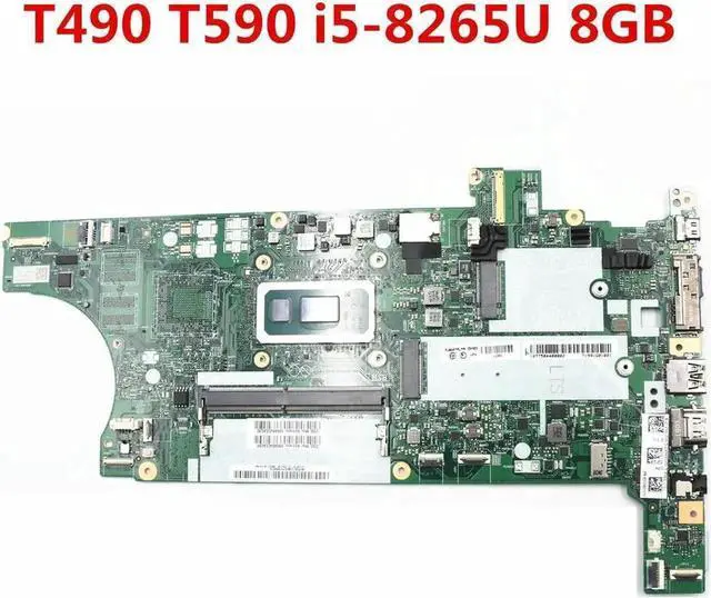 Main image of For T490 T590 Laptop Motherboard NM-B901 02HK923 01YT335 i5-8265U CPU 8GB RAM Full Test