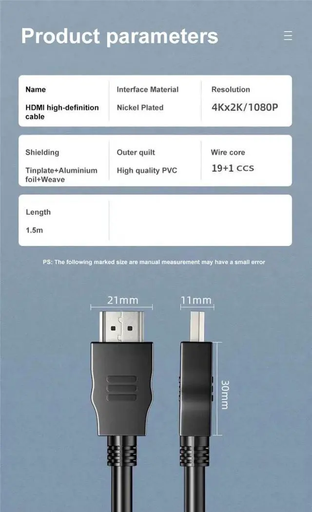 Alt view image 3 of 7 - 2-Pack 4K HDMI Cable(5ft), Set-top Box TV Data HDMI 2.0 Cable Version Ultra High Speed Certified 4K@60Hz Computer Video HDMI For Xiaomi PS5