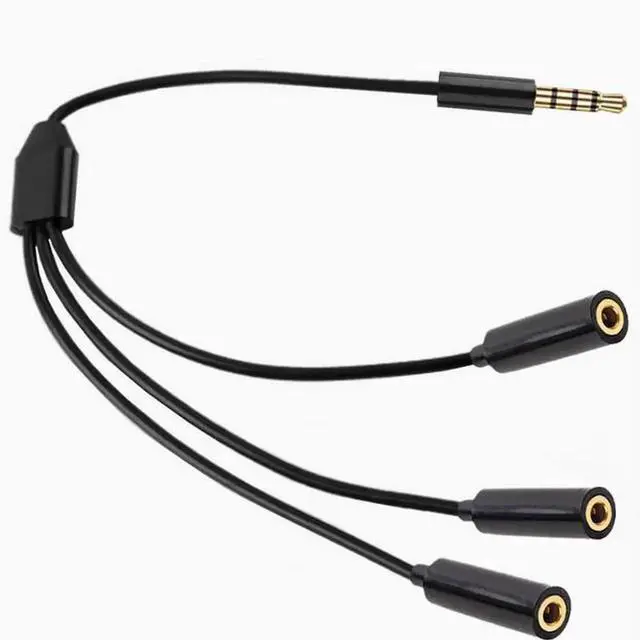 Alt view image 2 of 4 - Audio cable one minute three extension cable 4 level 4 DC3.5 male stereo divided into 3 DC3.5 female stereo 50cm