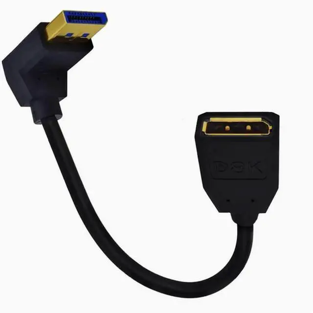 Main image of Elbow DP male to female extension cable gold-plated 90 degrees up and down left and right bend display 1.4 8K HD video cable Left Angle